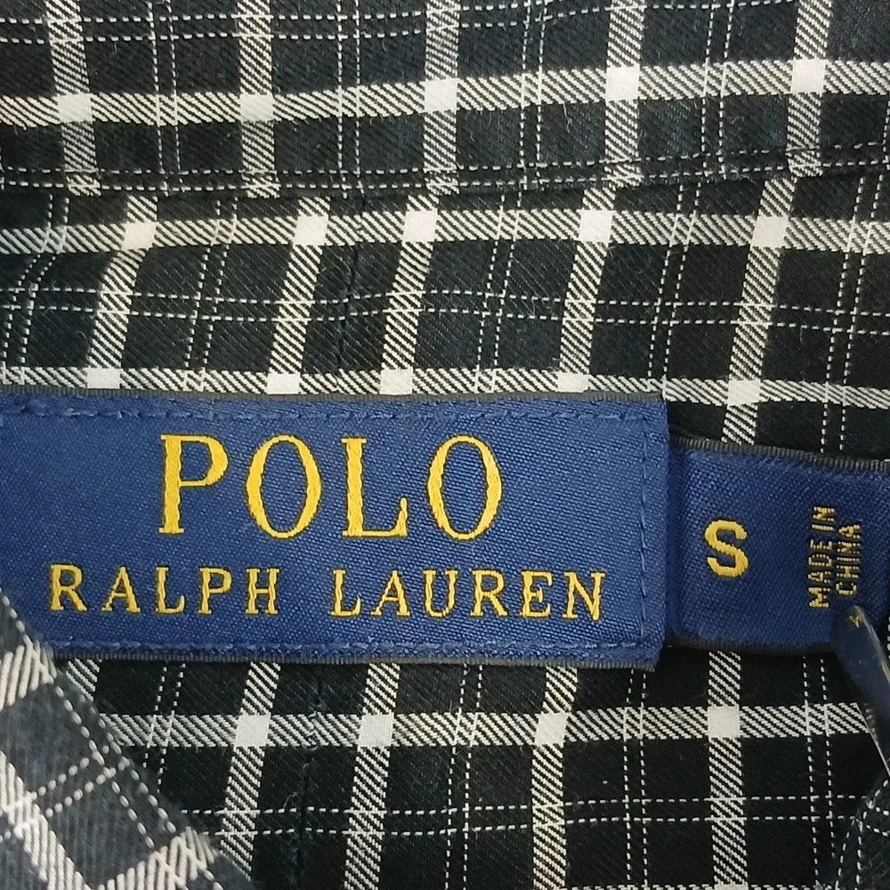 Polo Ralph‎ Lauren Small Mens Shirt Oxford Spread Collar Plaid 20x27